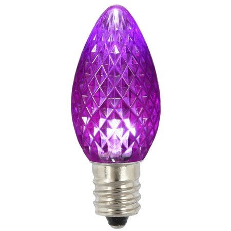 VICKERMAN C7 Faceted LED Purple Twinkle Replacement Bulb 25 per Bag XLEDC76T-25
